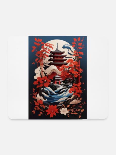 Harmonie im Tempel - Mousepad (Querformat) - Weiß