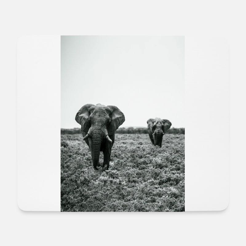Namibia Elefanten Etosha - Mousepad (Querformat) - Weiß