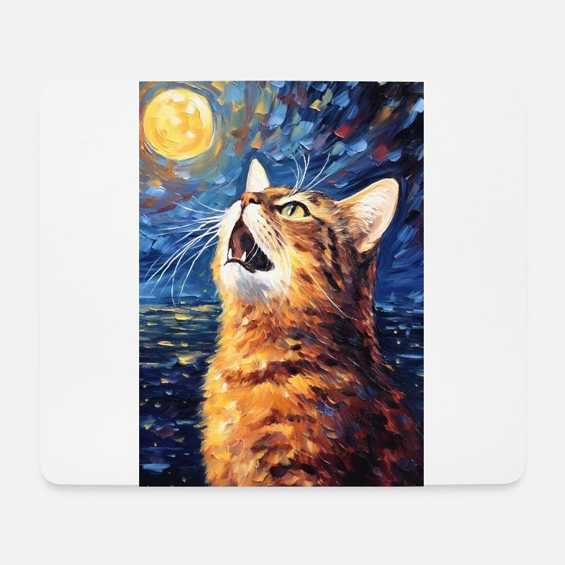Katze - Mousepad (Querformat) - Weiß