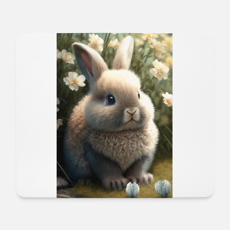 Hase - Mousepad (Querformat) - Weiß