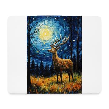 Cerf - Tapis de souris (format paysage) - blanc - Devant