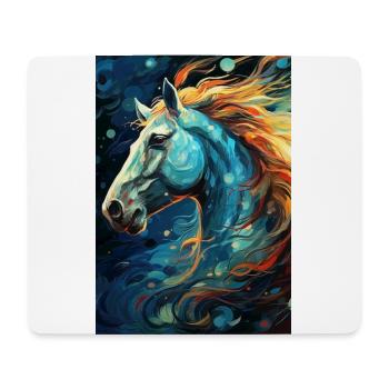 Cheval - Tapis de souris (format paysage) - blanc - Devant