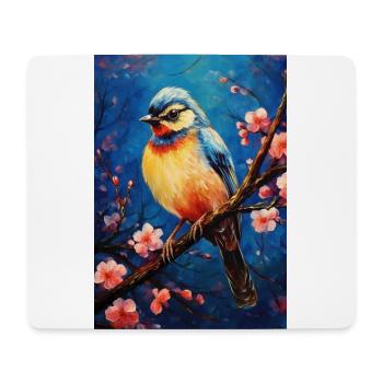 Moineau - Tapis de souris (format paysage) - blanc - Devant