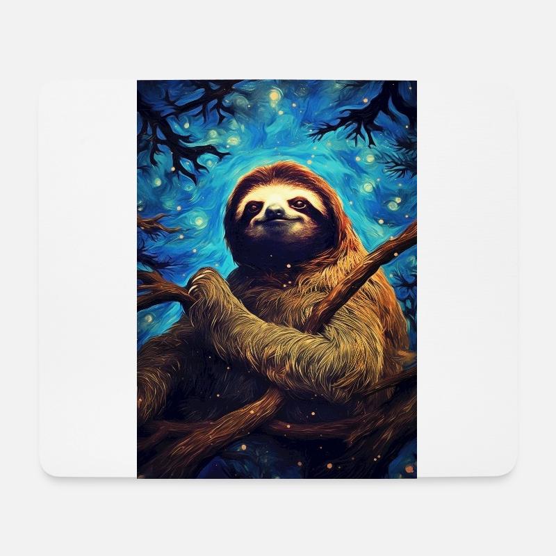 Faultier - Mousepad (Querformat) - Weiß