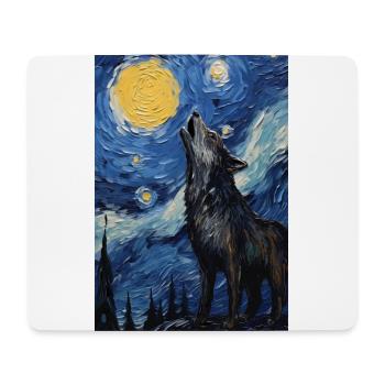 Loup - Tapis de souris (format paysage) - blanc - Devant