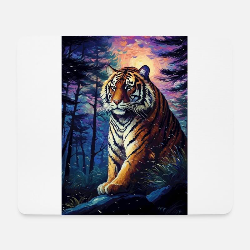 Tiger - Mousepad (Querformat) - Weiß