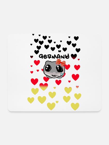 deutschland,herzen,illustration,sad hamster - Mousepad (Querformat) - Weiß