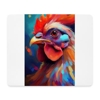A Colorful Chicken Portrait 3 - Mouse Pad (horizontal) - white - Front