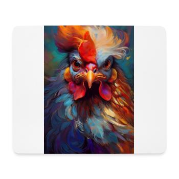 A Colorful Chicken Portrait 4 - Mouse Pad (horizontal) - white - Front