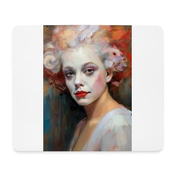 Portrait d’un clown coloré 2 - Tapis de souris (format paysage) - blanc - Devant