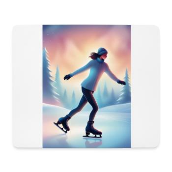 Eiskunstläuferin Frau - Mousepad (Querformat) - Weiß - Vorne