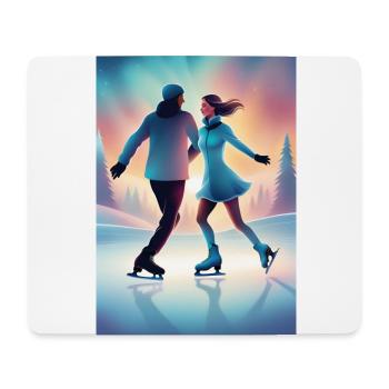 Couple de patins à glace - Tapis de souris (format paysage) - blanc - Devant