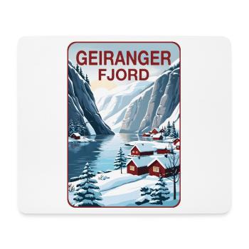 Geiranger Fjord - Mousepad (Querformat) - Weiß - Vorne