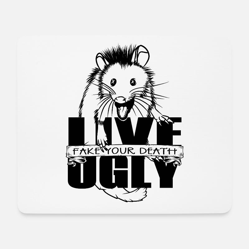 Live Ugly opossum - Mouse Pad (horizontal) - white