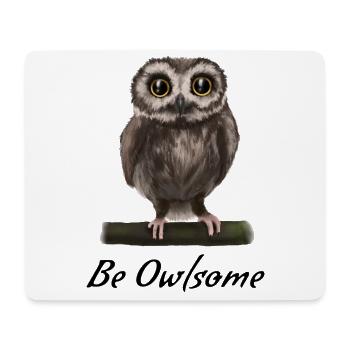 Eagle owl - besome (awesome) - Mouse Pad (horizontal) - white - Front