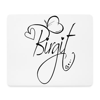 Birgit Name Vorname Mädchen Kalligrafie Dekor - Mousepad (Querformat) - Weiß - Vorne