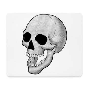 SCHÄDEL SKULL SKELETT TOTENKOPF TOD GRAB HALLOWEEN - Mousepad (Querformat) - Weiß - Vorne