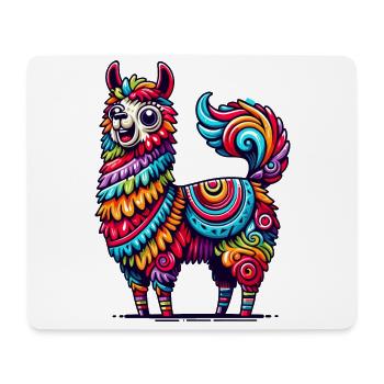 ALPACA PINATA CONFETTI VARIEGATED RAINBOW PATTERN - Mouse Pad (horizontal) - white - Front