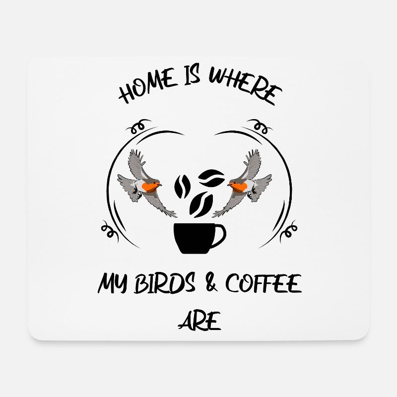 Vogelbeobachtung Vögel Beobachten Birding Kaffee - Mousepad (Querformat) - Weiß