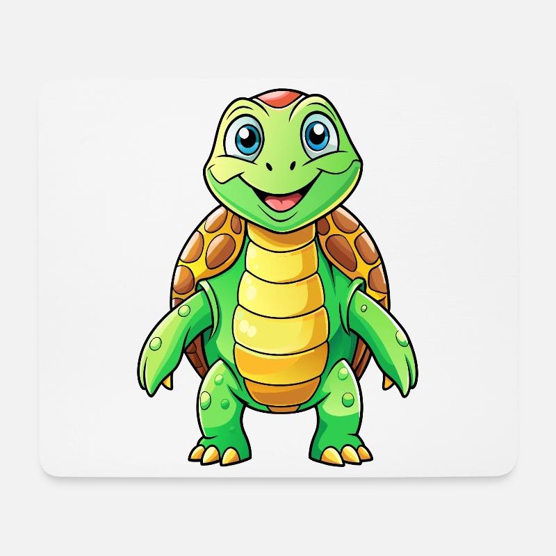 Mega süße Schildkröte - Mousepad (Querformat) - Weiß