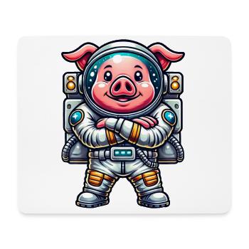 Astronaute Cochon Cosmonaute de l’univers de l’espace - Tapis de souris (format paysage) - blanc - Devant