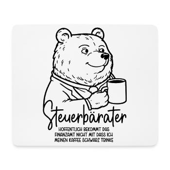 Steuerberater Bär Kaffeetasse Kaffee Steuerbärater - Mousepad (Querformat) - Weiß - Vorne