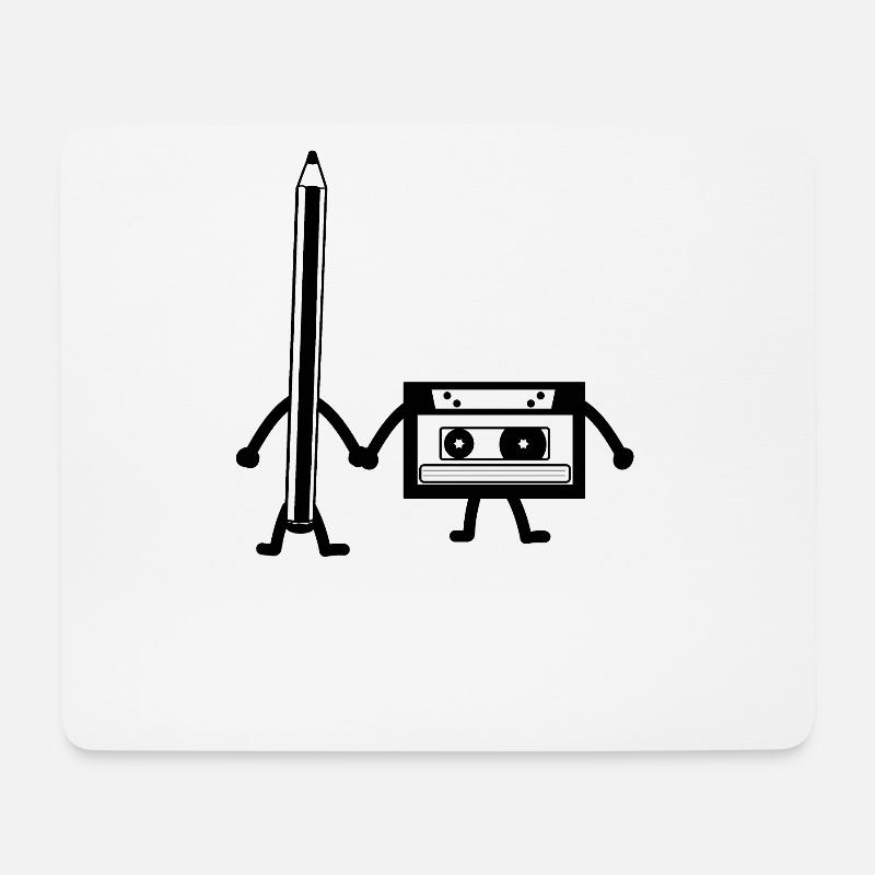 Kassette bleistift Vhs kassette Floppy Diskette - Mousepad (Querformat) - Weiß