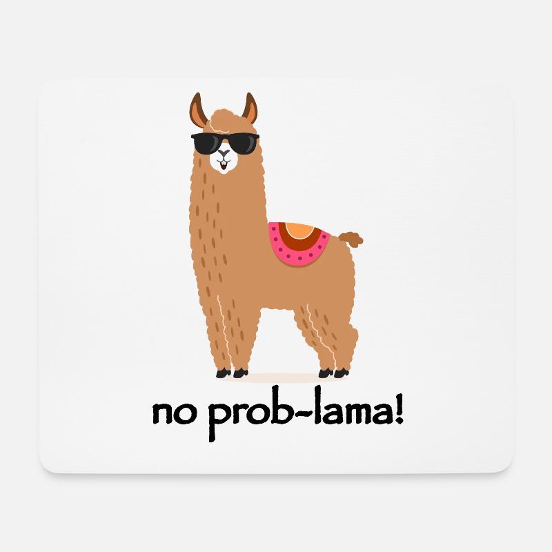 No Prob-lama T-Shirt - Mousepad (Querformat) - Weiß