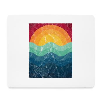 Summerfeeling Surfer Welle Retro Vintage Geschenk - Mousepad (Querformat) - Weiß - Vorne