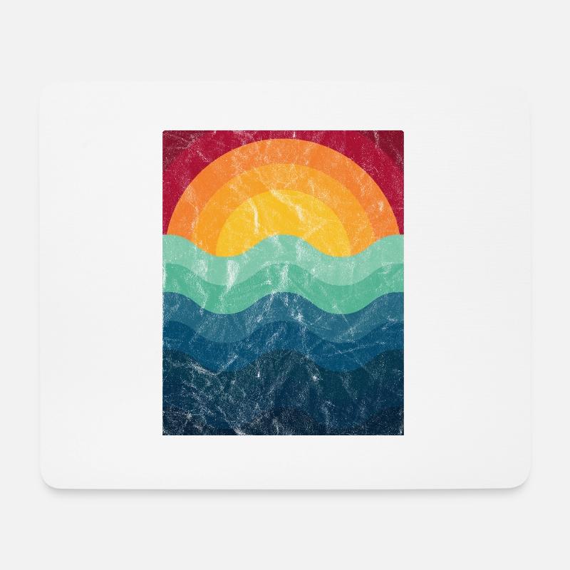 Summerfeeling Surfer Welle Retro Vintage Geschenk - Mousepad (Querformat) - Weiß
