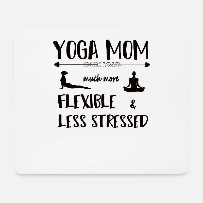 Yoga Mama Beweglicher & weniger gestresst - Mousepad (Querformat) - Weiß