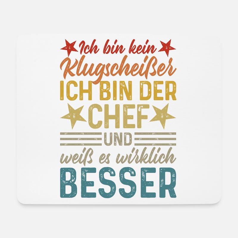Ich bin kein Klugscheißer - lustiger Spruch Chef - Mousepad (Querformat) - Weiß