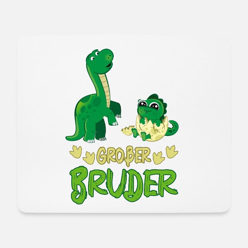 Großer Bruder Dino Dinosaurier - Mousepad (Querformat) - Weiß