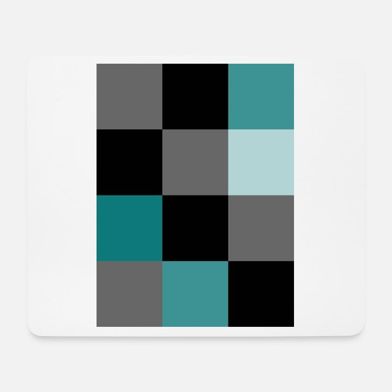 Petrol Pixel - Mousepad (Querformat) - Weiß