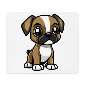 Boxer Chien Mignon - Tapis de souris (format paysage) - blanc - Devant