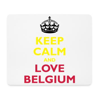 Keep Calm & Love Belgium - Tapis de souris (format paysage) - blanc - Devant