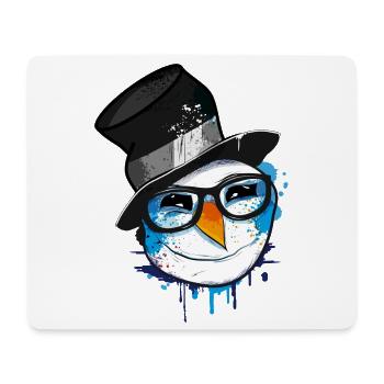 Snowman with nerd glasses - Mouse Pad (horizontal) - white - Front