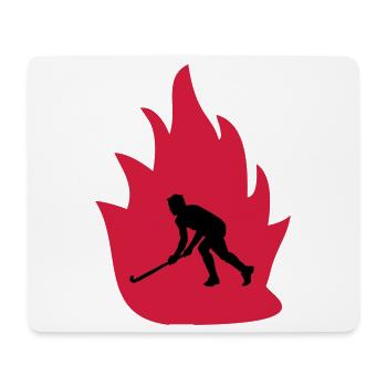 Unihockey Feuer - Mousepad (Querformat) - Weiß - Vorne