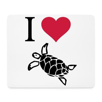 J'adore les tortues - Tapis de souris (format paysage) - blanc - Devant