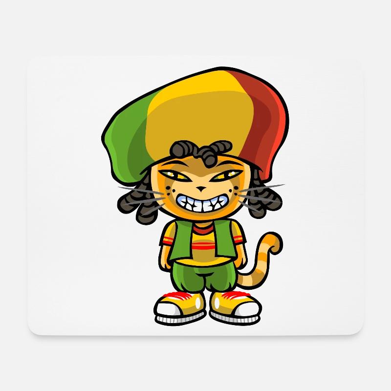Reggae katze - Mousepad (Querformat) - Weiß