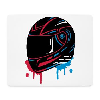 cooles Motorradhelm Graffiti - Mousepad (Querformat) - Weiß - Vorne