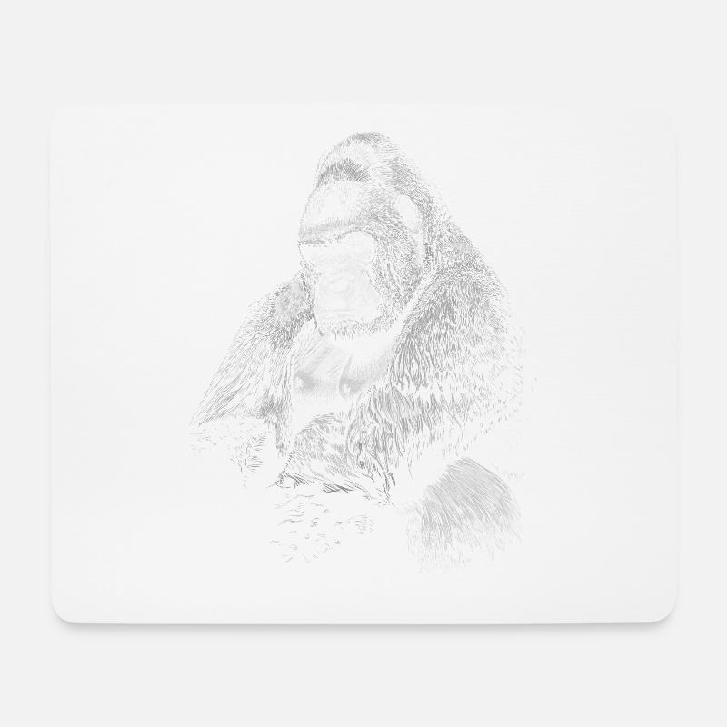 Gorilla - Mousepad (Querformat) - Weiß
