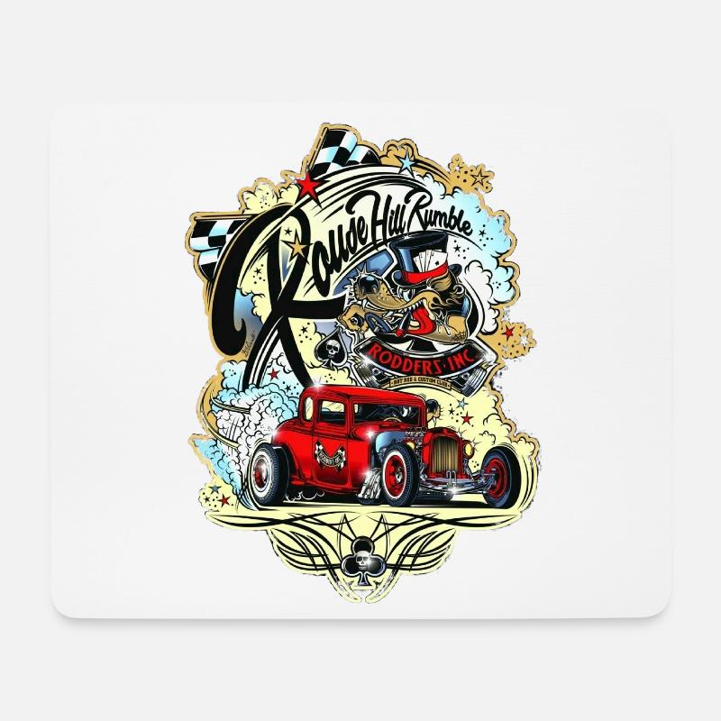 Hot rod - Tapis de souris (format paysage) - blanc