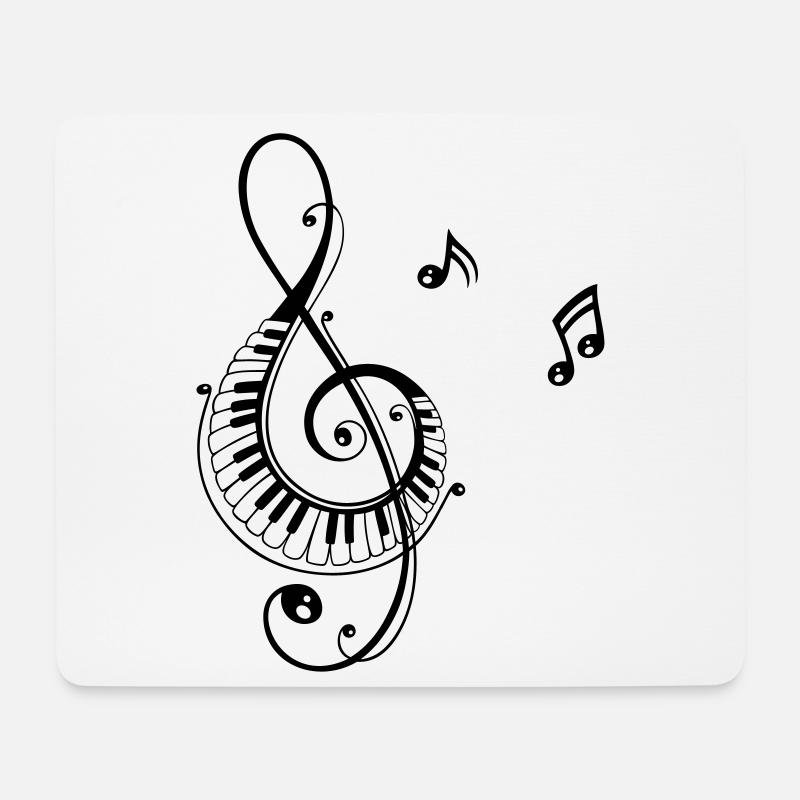 Notenschlüssel, Musik - Mousepad (Querformat) - Weiß
