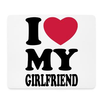 I love my girlfriend - J'aime mon amie - Tapis de souris (format paysage) - blanc - Devant