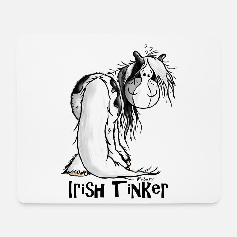 Niedlicher Irish Tinker - Gypsy Cob - Mousepad (Querformat) - Weiß