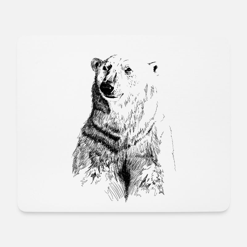 Eisbär - Mousepad (Querformat) - Weiß