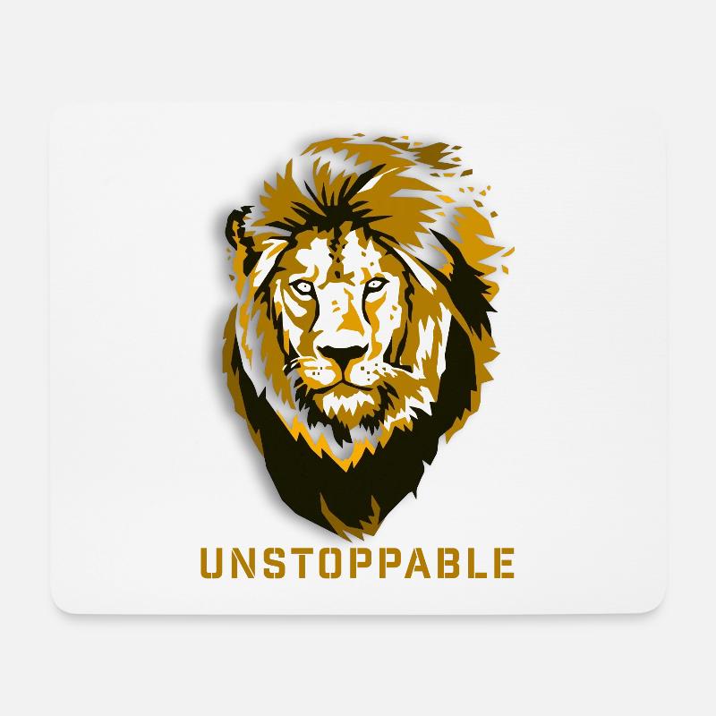 Tête de Lion Imparable - Tapis de souris (format paysage) - blanc