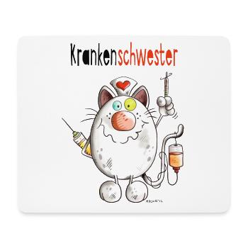 Happy Krankenschwester Katze - Comic - Mousepad (Querformat) - Weiß - Vorne