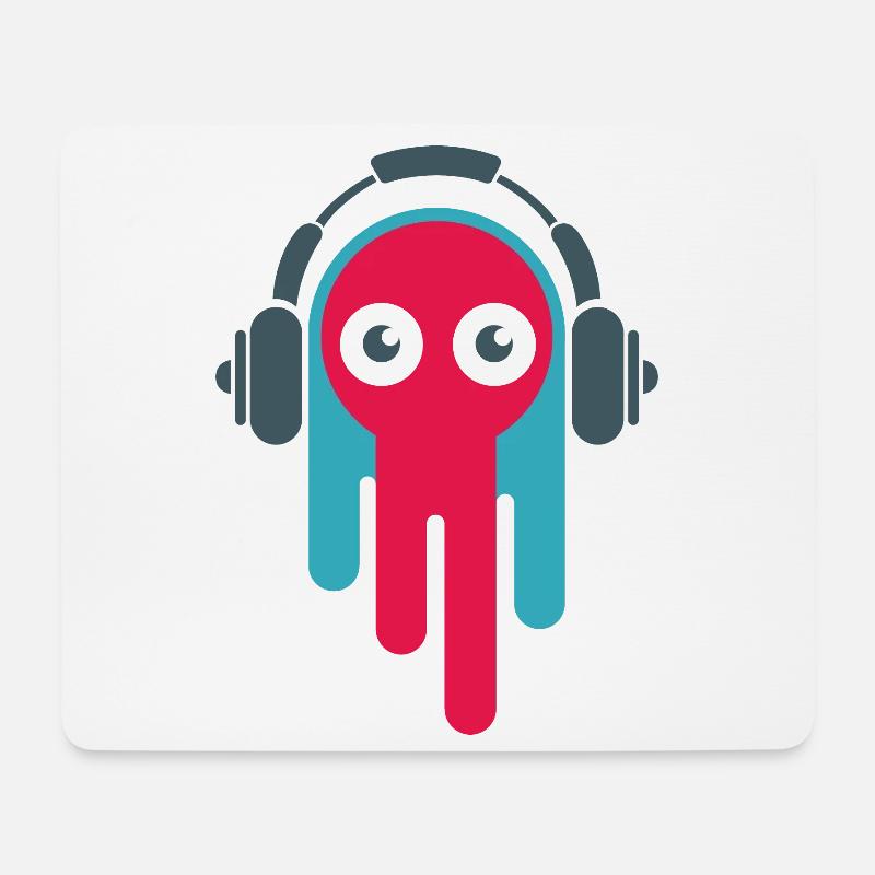 beat music symbol cartoon ghost comic funny - Mousepad (Querformat) - Weiß